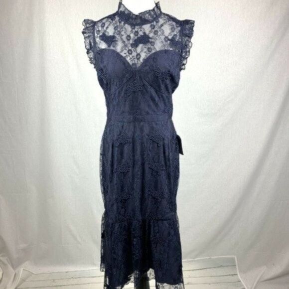 Chelsea28 Lace Ruffle Hem Short Sleeve dress - Picture 3 of 7